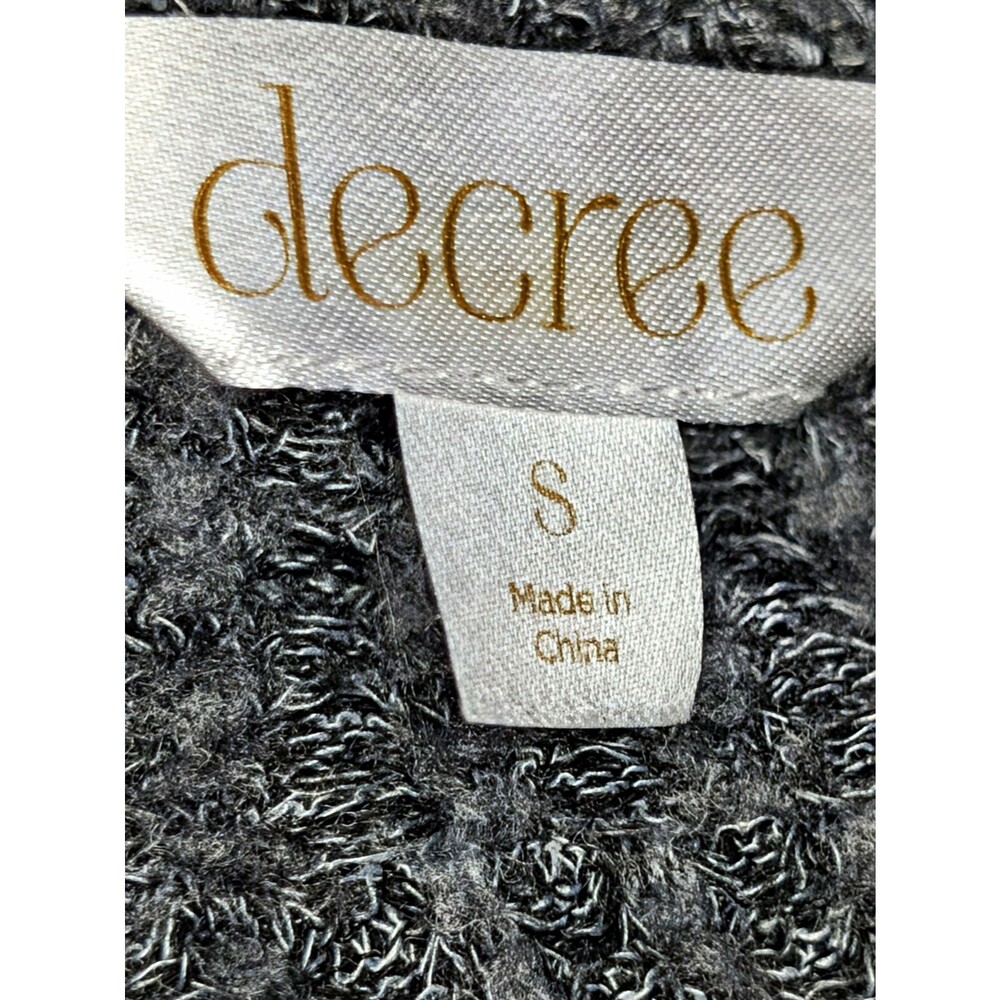 Decree Gray Cold Shoulder Mock Neck Knit Pullover Sweater Long Sleeve Sz S